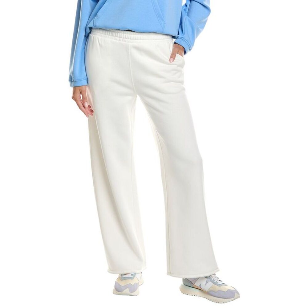 Vintage Havana Womens Fleece Wide Leg Pant, White